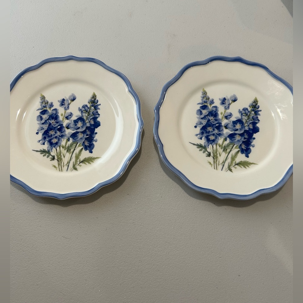 NWT Southern Living Blue Delphinium Set of 2.